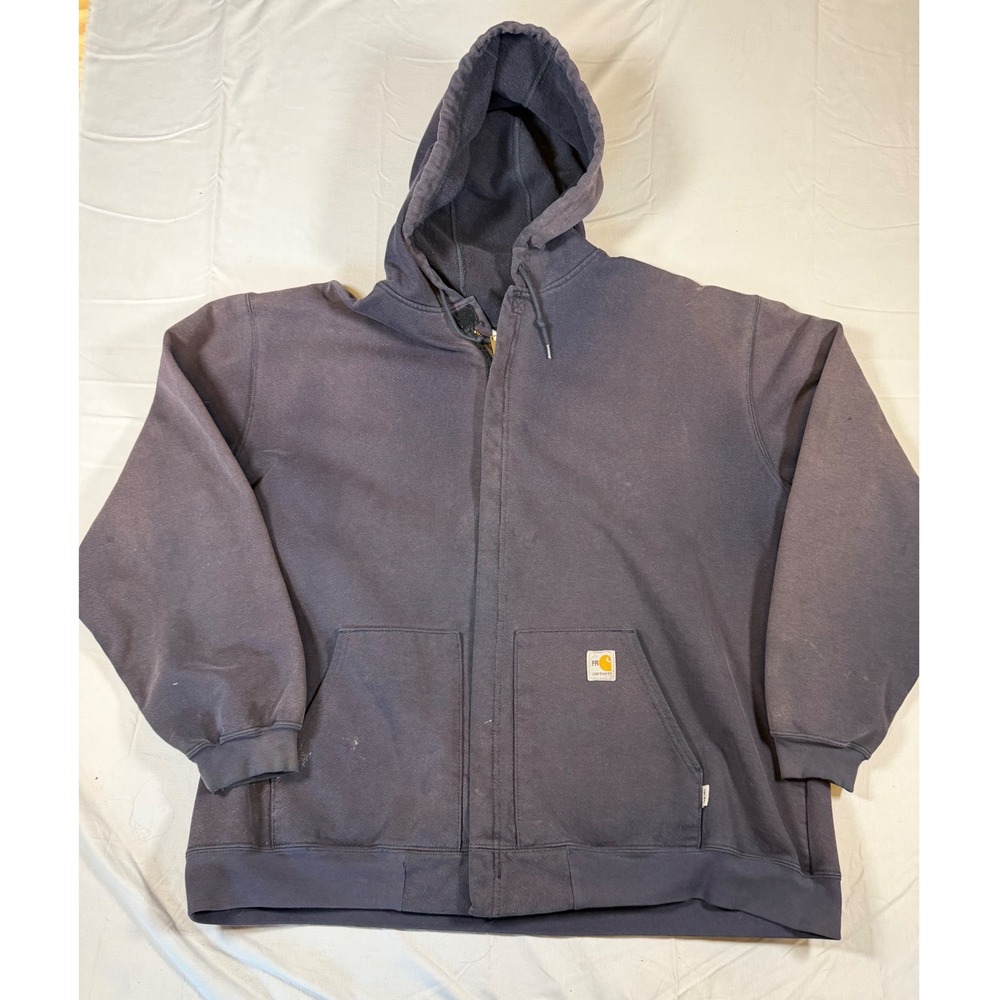 Carhartt FR Flame Resistant Full Zip Hoodie Navy Blue FRK007 DNY Men 2XL Regular